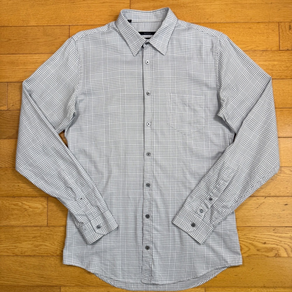 GUCCI‎ Skinny Fit Y2K Dress Shirt 15.5 Houndstooth Print Button Down